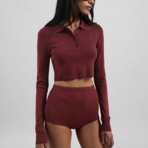 Alissa Knit Briefs - Burgundy