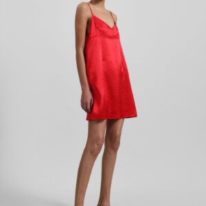 Elma Satin Mini Dress - Red