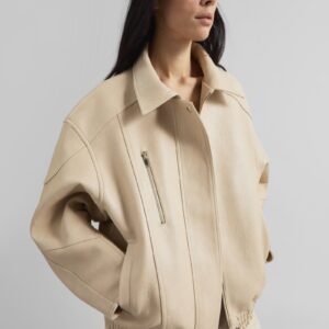 Enora Faux Leather Jacket - Cream