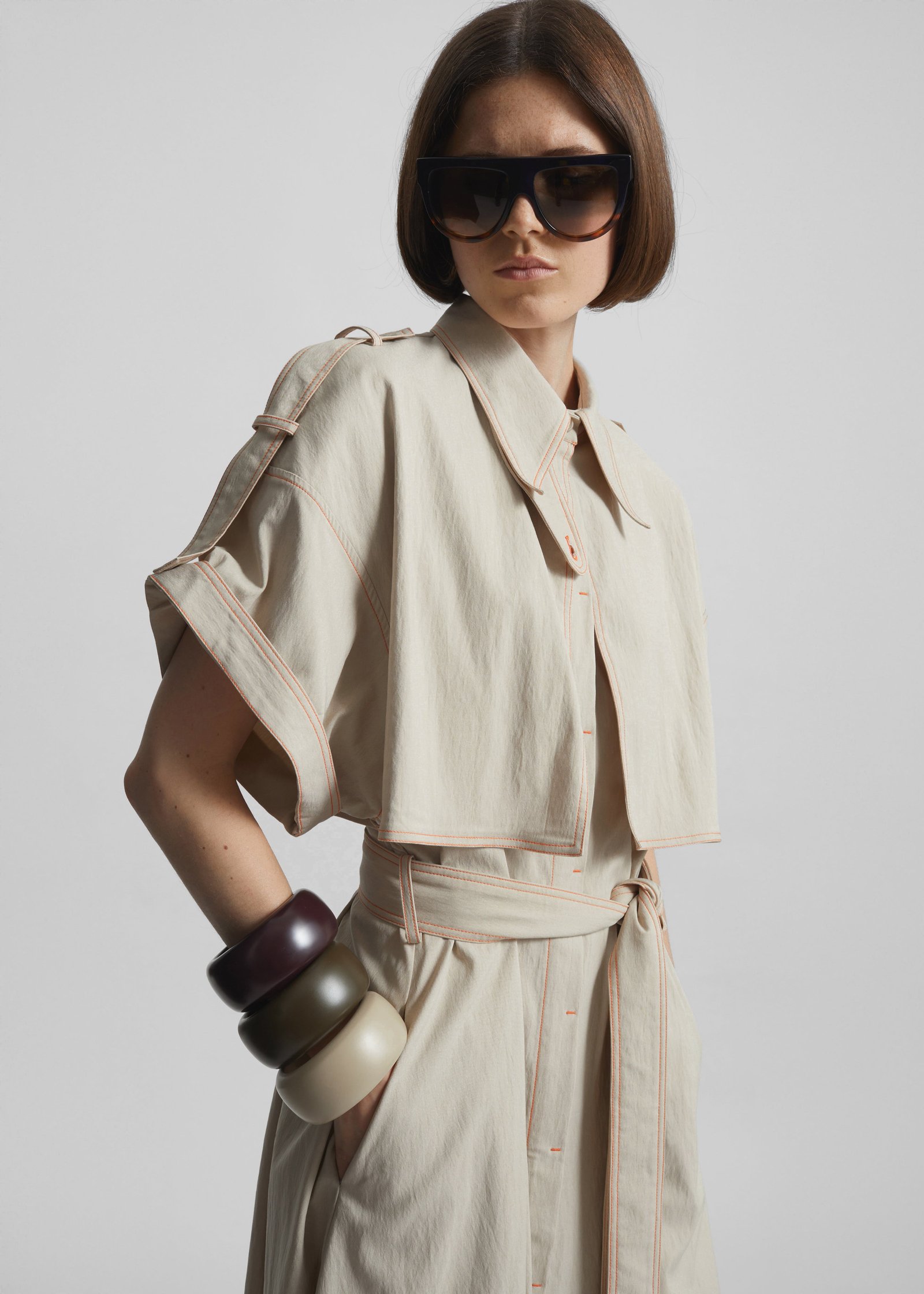 Everset Trench Dress - Beige - Image 8