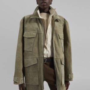 Fennor Suede Jacket - Pale Olive