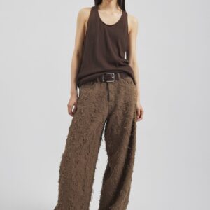 Haikure Bethany Fur Denim Pants - Camel