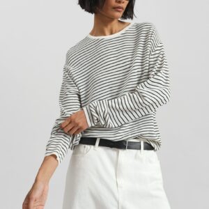 Iven Knit Pullover - White/Black Stripe