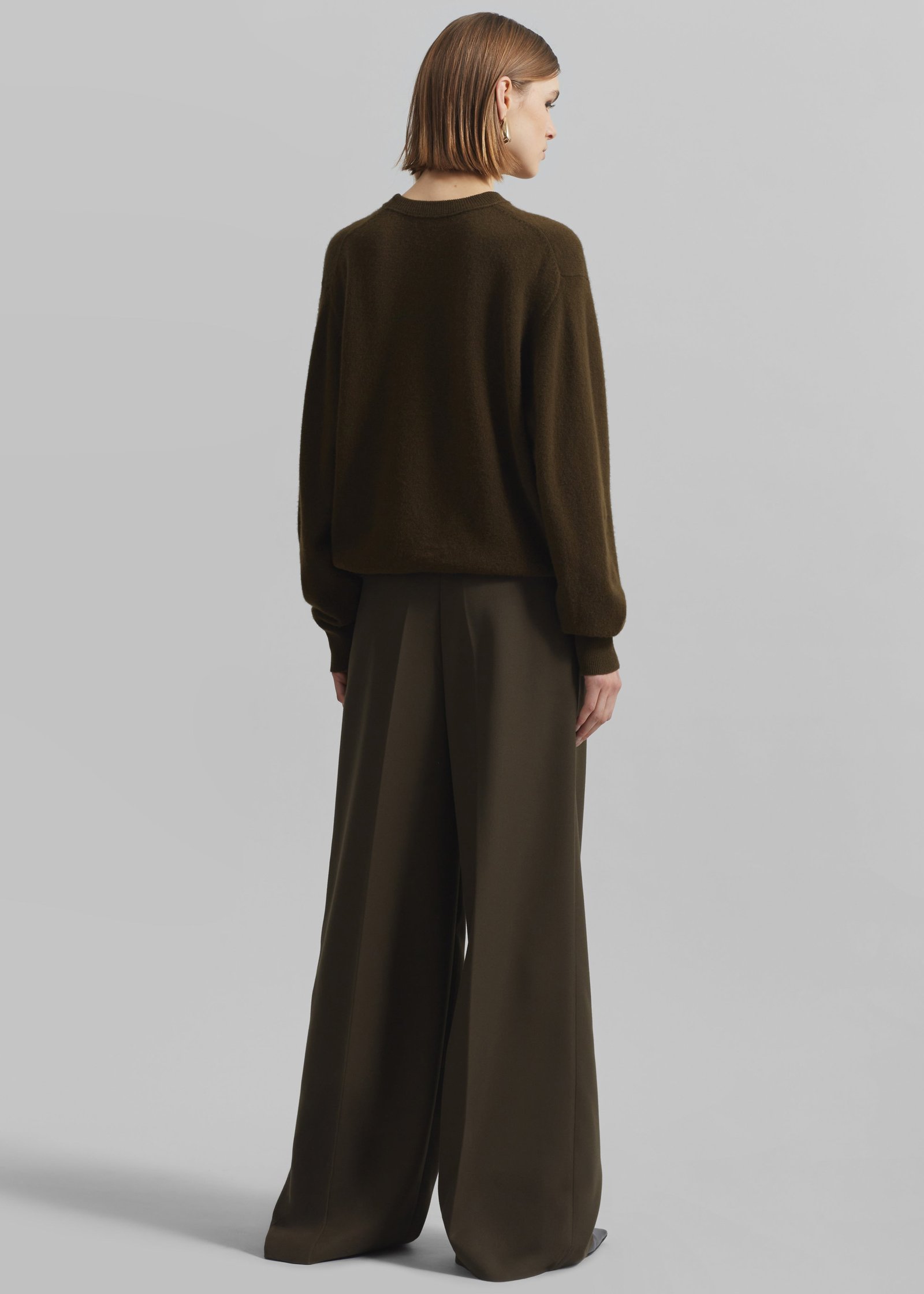 Kamila Wide Leg Trousers - Khaki - Image 8