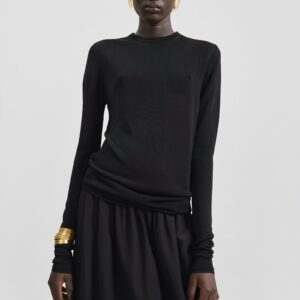 Kazel Thin Knit Top - Black