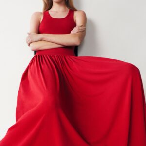 Loulou de Saison Jada Long Jersey Dress - Red