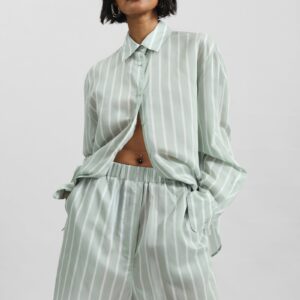 Lui Silk Boxer Shorts - Green Stripe