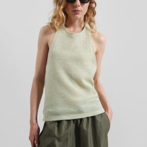 Lunel Knit Halter Top - Pale Green