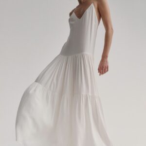 Matin Tiered Cotton Dress - White