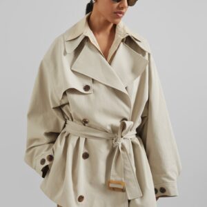 Mavis Oversized Short Trench - Beige
