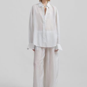 Peri Double Striped Shirt - White/Black Stripe