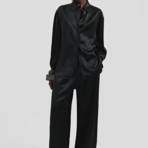 Peri Satin Shirt - Black