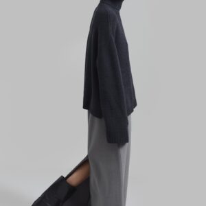Rhea Trapeze Turtleneck - Charcoal