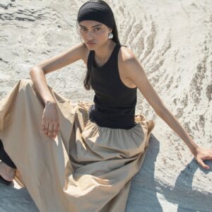 Solaqua Marlo Dress - Noir/Tan