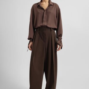 Tansy Pleated Trousers - Chocolate