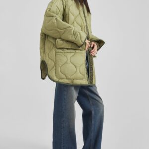 Teddy Quilted Jacket - Moss Green